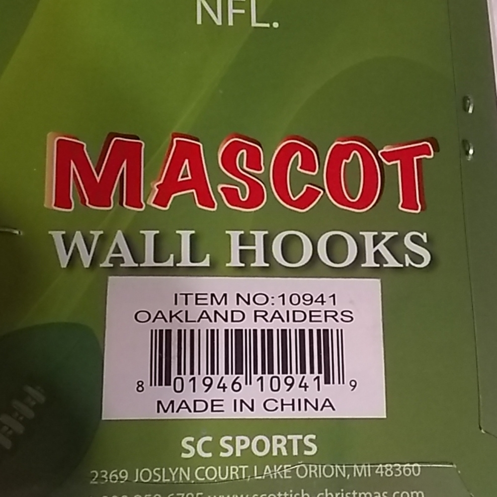 Mascot Wall Hooks Raider's - Picture 5 of 8